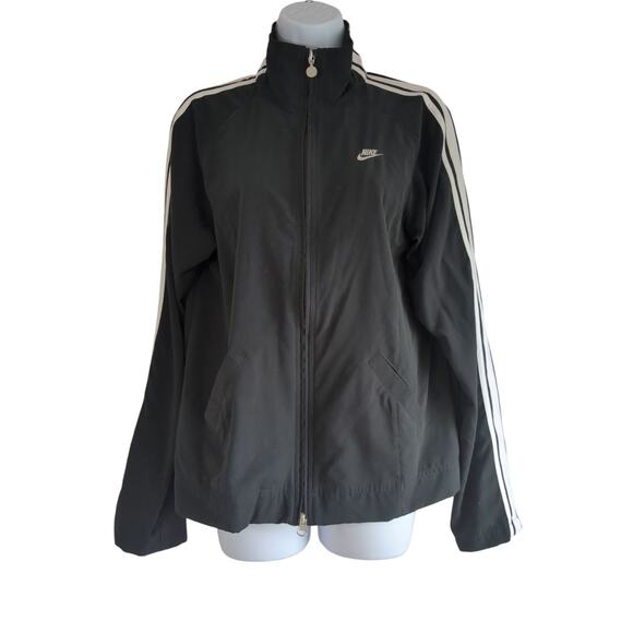 vintage womens nike windbreaker jacket black size medium 8-10 retro - Picture 1 of 8